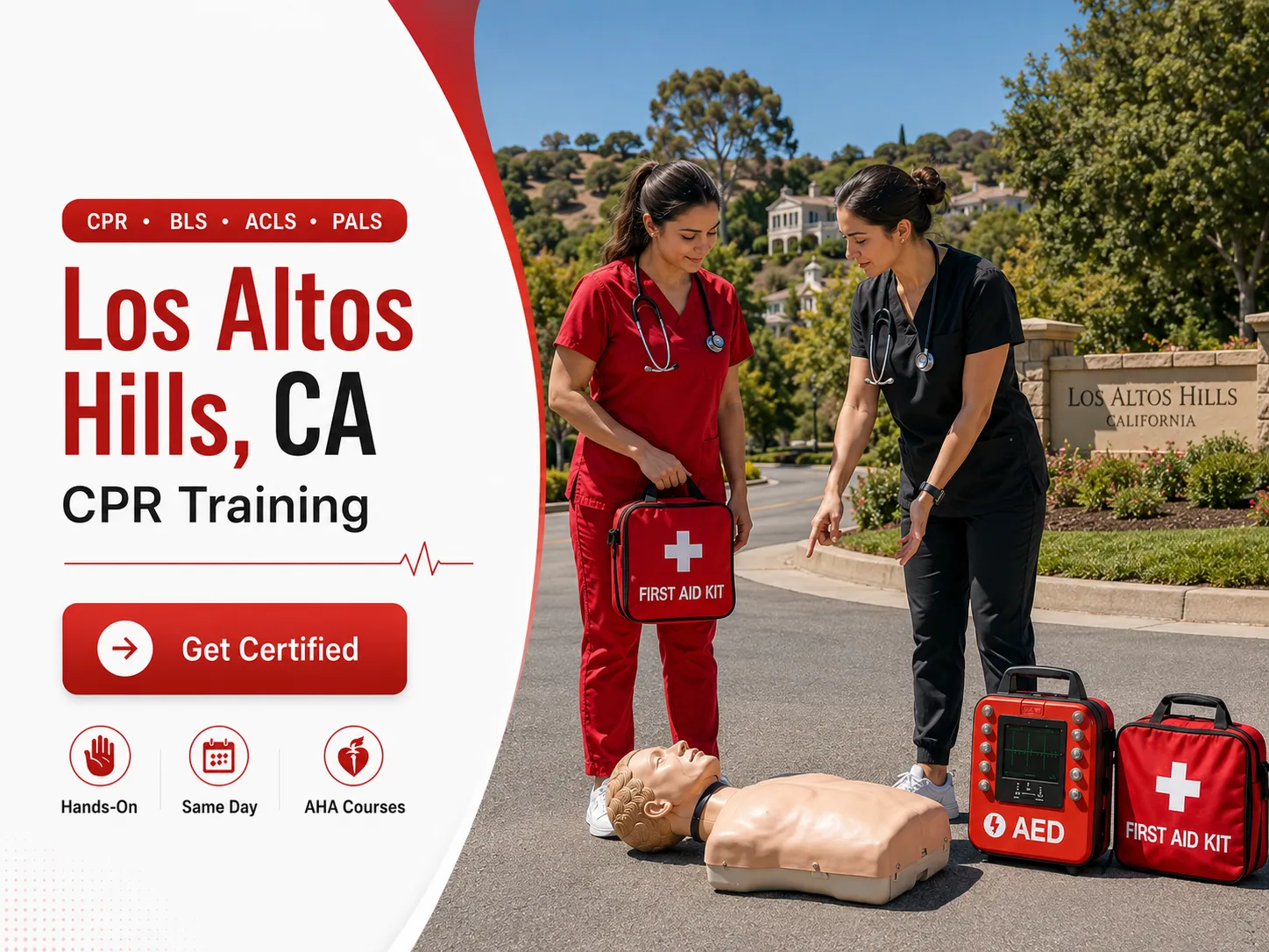 ACLS training with cardiac monitors in Los Altos Hills, CA