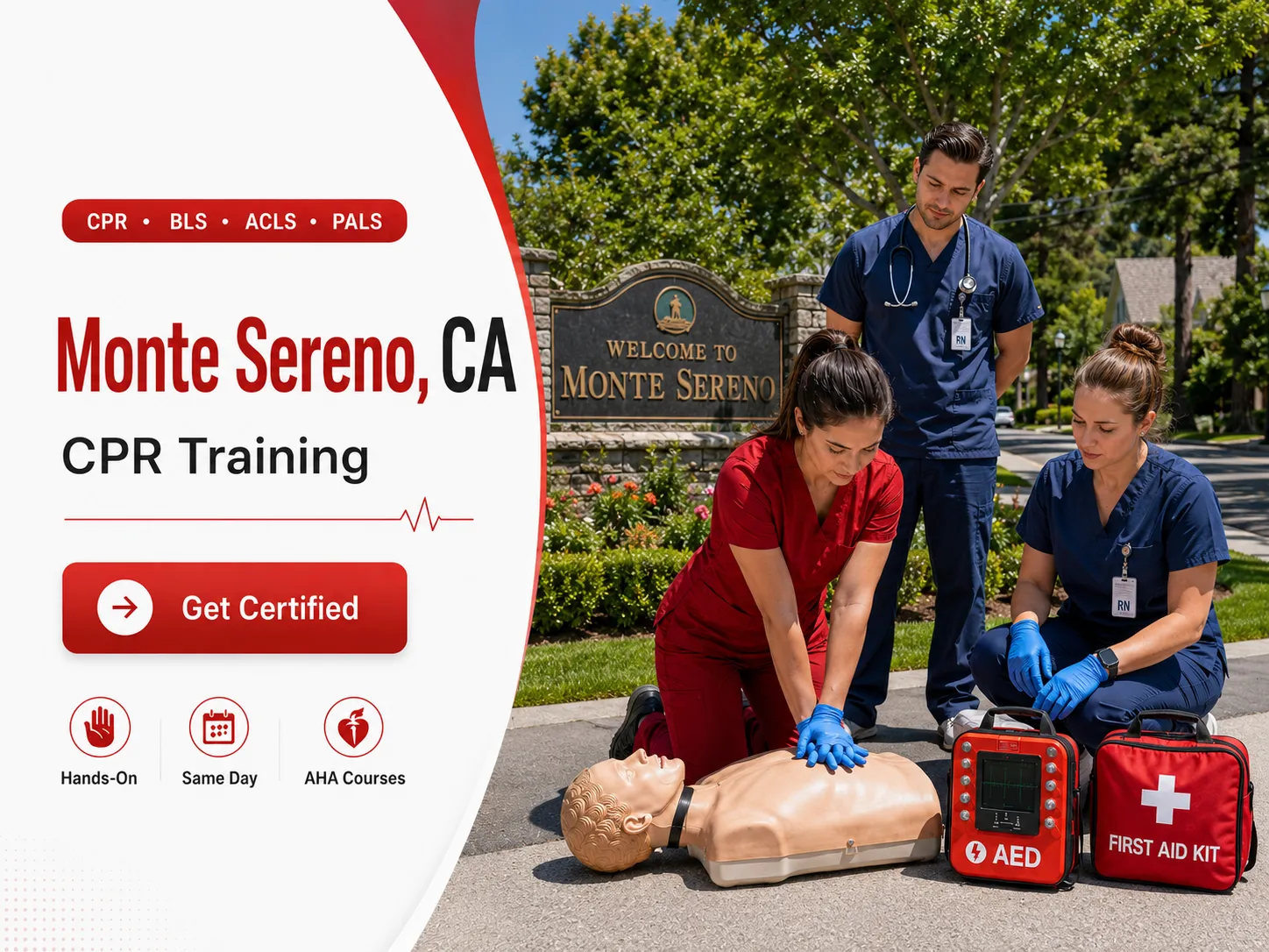 CPR & BLS certification class for healthcare workers in Monte Sereno, CA