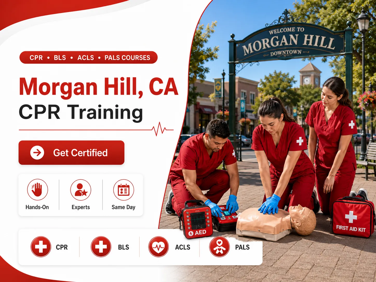 CPR compression technique training in Morgan Hill, CA certification course