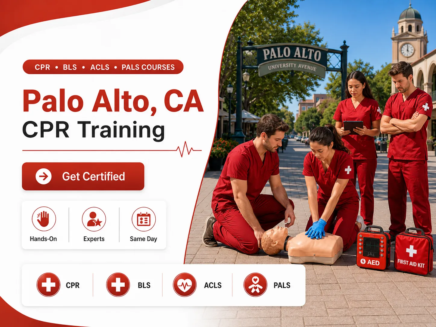 CPR training class in Palo Alto, CA – BLS, ACLS & PALS certification course