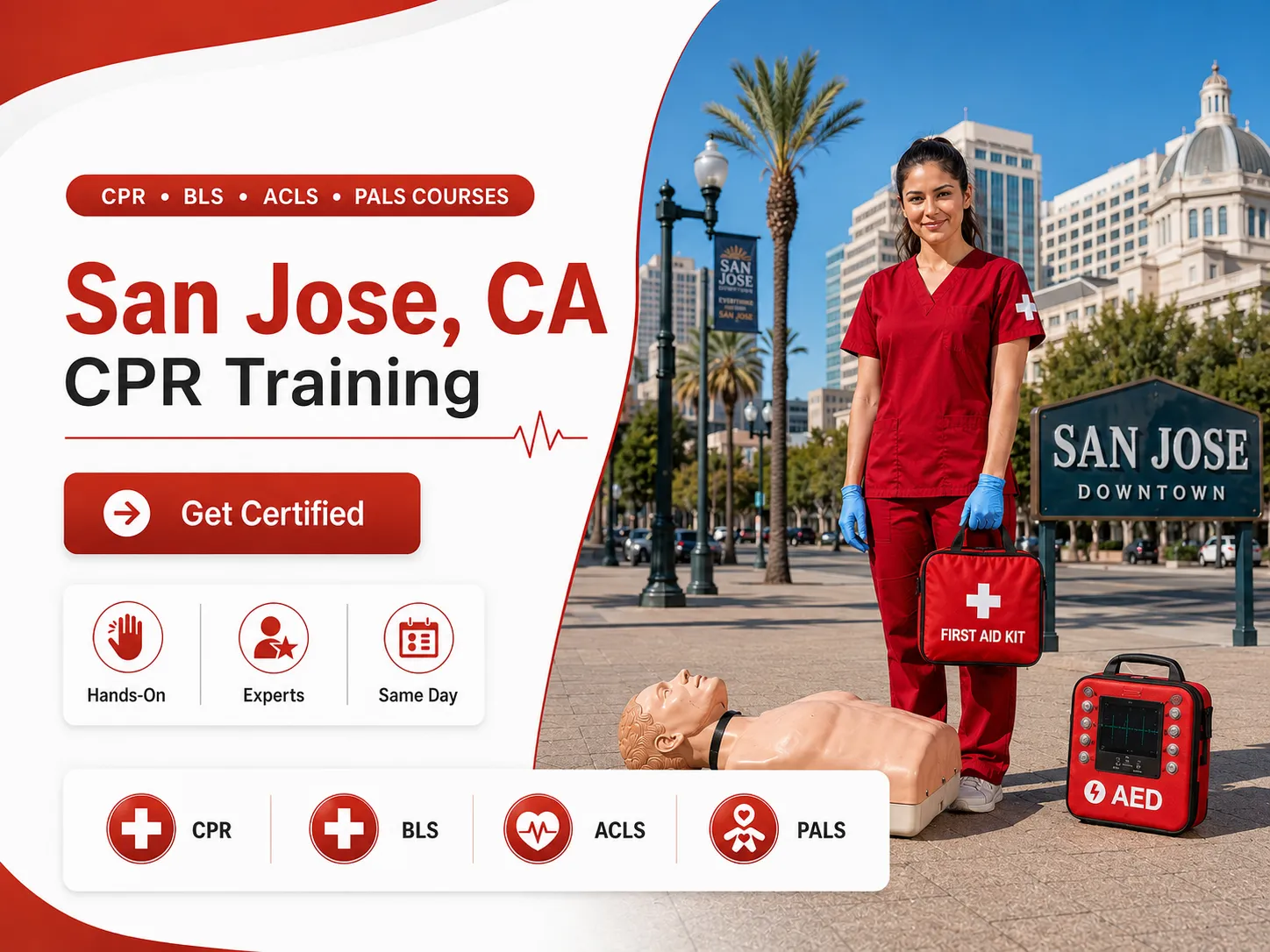 Certified CPR instructor teaching BLS class in San Jose, CA