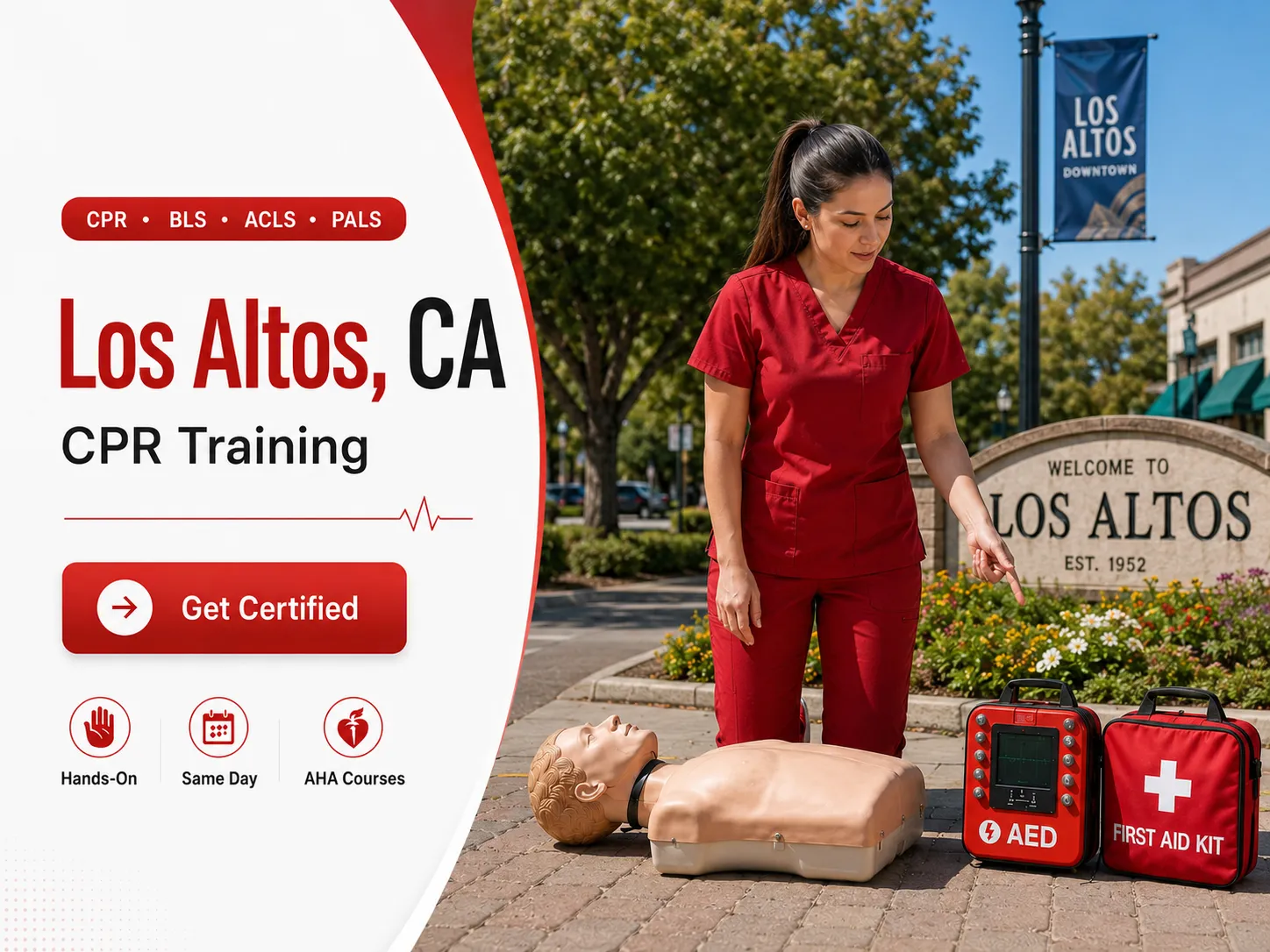 Group CPR certification class in Los Altos, California